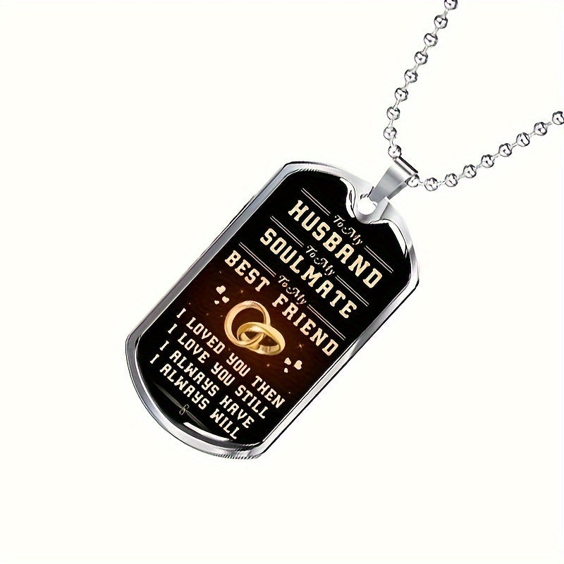 Men's Stainless Steel Dog Tag Pendant Necklace – Perfect Gift for Thanksgiving, Anniversary, Birthday, or Special Occasions