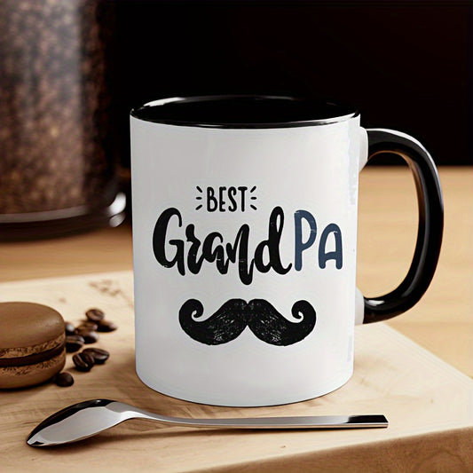 “Best Grandpa Ever” Funny Beard & Glasses 11oz Ceramic Coffee Mug - Ideal Birthday & Father’s Day Gift for Grandpa