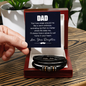 Someone Said Gift black leather bracelet love cartier style with engraved message for dad in wooden gift box