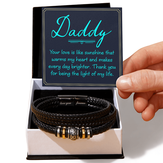 Someone Said Gift black braided bracelet love cartier with gold and silver accents in gift box with message card