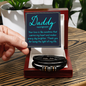 Bracelet love cartier style black braided leather bracelet in wooden gift box with Daddy message card
