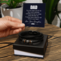Black braided bracelet love cartier style with metal accents on black gift box by Someone Said Gift
