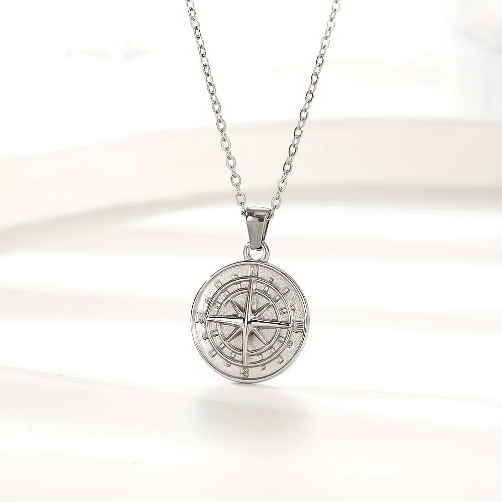 To My Husband Compass Pendant Necklace – Meaningful Gift from Wife | Perfect for Birthday, Anniversary, or Christmas