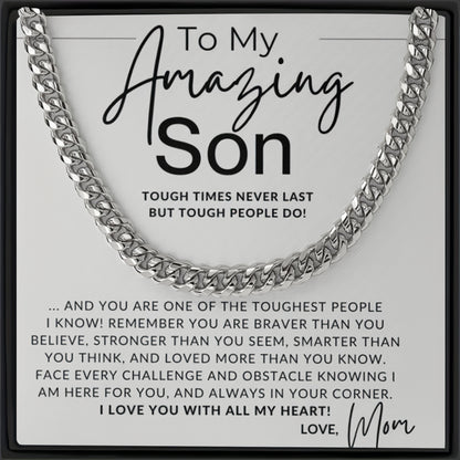 To my Amazing Son from Mom: Girls Boys Teen Trendy Chain Necklace Decorative Accessories Gift For Son Party Traveling Holiday