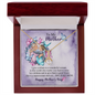 ShineOn Fulfillment personalized mom necklace with message card gold ribbon and crystal pendant in wooden gift box