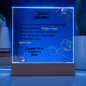 Someone Said Gift Acrylic Square Plaque with Father's Day message and LED light on wooden base