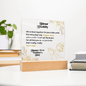 Someone Said Gift Acrylic Square Plaque with heartfelt message for Father's Day on wooden stand
