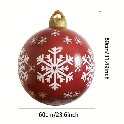 23.6-Inch Giant Inflatable Christmas Yard Decoration Balloon - Vibrant, Durable, and Reusable Outdoor Holiday Decor