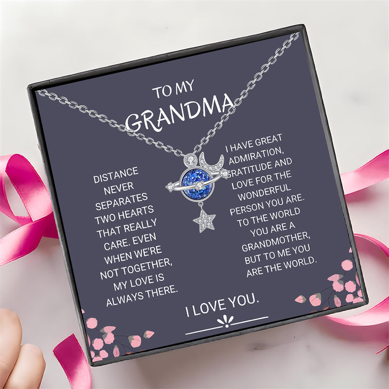 Planet Pendant Necklace in Gift Box for Grandma – A Meaningful Gift for Mother's Day, Thanksgiving, Christmas, or Birthdays