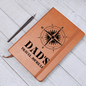 Leather journal travel for dad by Someone Said Gift with compass design and elastic band closure