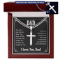 Someone Said Gift silver cuban link chain necklace with cross pendant and personalized engraving in gift box for dad