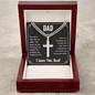 Someone Said Gift silver cuban link chain necklace with cross pendant in wood gift box for dad