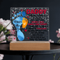 Someone Said Gift acrylic plaque with colorful baby footprints and heartfelt Father's Day message on wooden base