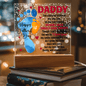 Someone Said Gift acrylic plaque with colorful baby footprints and heartfelt Father's Day message
