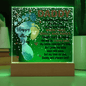 Someone Said Gift acrylic plaque with green light featuring Happy Fathers Day message and baby footprints