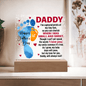 Someone Said Gift acrylic plaque with blue and orange baby footprints and heartfelt Father's Day message