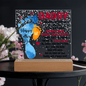 Someone Said Gift acrylic plaque with colorful footprints and heartfelt Father's Day message on wooden base