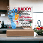Someone Said Gift acrylic plaque with colorful baby footprints and heartfelt Father's Day message for Daddy