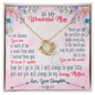 ShineOn Fulfillment personalized mom necklace gold crystal knot pendant in pink floral gift box with message