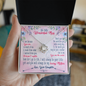 ShineOn Fulfillment personalized mom necklace silver knot pendant in floral gift box with sentimental message card