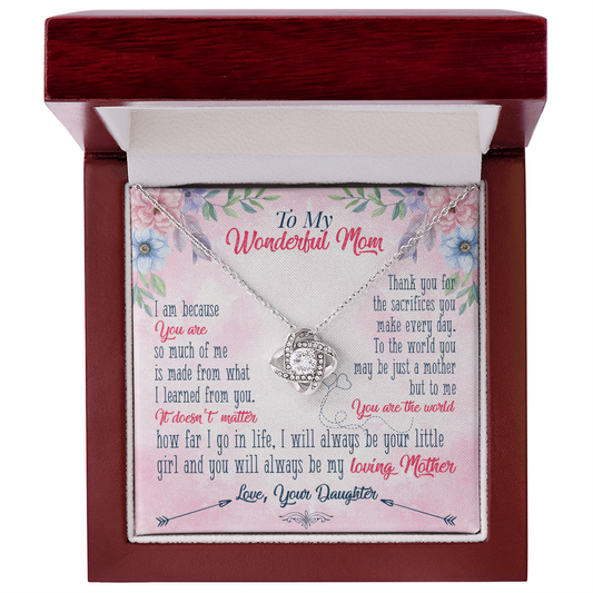 ShineOn Fulfillment personalized mom necklace silver halo pendant in wooden gift box with heartfelt message card