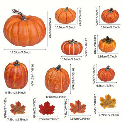 58-Piece Artificial Pumpkin Set for Fall, Halloween & Thanksgiving Decor