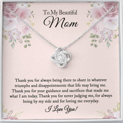 To my Beautiful Mom: Rhinestone Necklace, Mom Birthday Gift From Daughter/Son, Mother's Day Gifts, Christmas Gifts