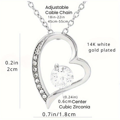 To my Loving Mom: Hollow Heart Necklace for Mom, Necklace + Card + Gift Box, Son - To Mom Message Card Necklace, Mom Birthday Jewelry To Mom From Daughter Gifts, Mom Mother'S Day Gifts, Necklaces For Women Rhinestone Necklace