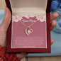Gold heart pendant with crystal on chain in Mothers Day gift box with card forever love necklace thank you for your love.