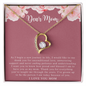 ShineOn gold heart pendant necklace with crystal on Dear Mom gift card, forever love necklace thank you for your love.