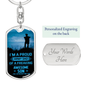 Someone Said Gift dog tag dogs keychain with proud army dad design and personalized engraving option