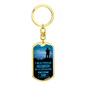 Gold dog tag keychain with proud army dad design for dog tag dogs by Someone Said Gift