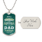 Dog tag necklace with teacher dad design and customizable back, gift idea for a dad