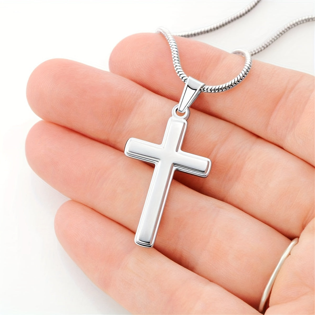 To My Husband | Stainless Steel Cross Necklace – Perfect Birthday or Christmas Present