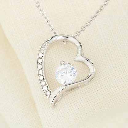 To my Badass Mom: Elegant Trendy Heart Cubic Zirconia Pendant Necklace Decorative Accessories Holiday Mother's Day Gift With Gift Card Box