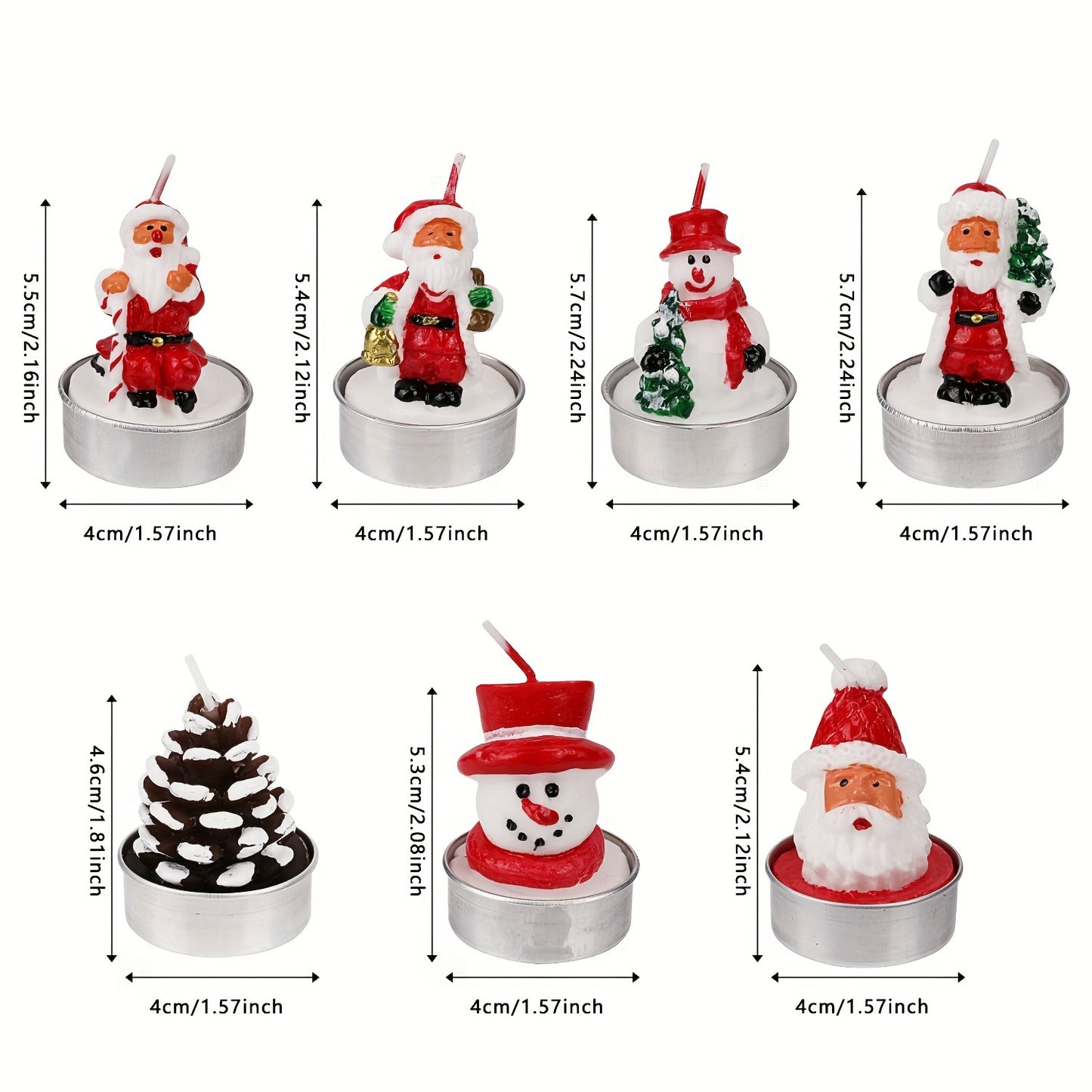 Blingfun Christmas Candle Set - Festive Scented Paraffin & Soy Wax Candles in Santa, Snowman, Pinecone, and Christmas Tree Shapes