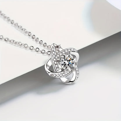 To my Beautiful Mom: Cubic Zirconia Love Knot Necklace Mom Gift, Mom Necklace, Mother's Day Gifts