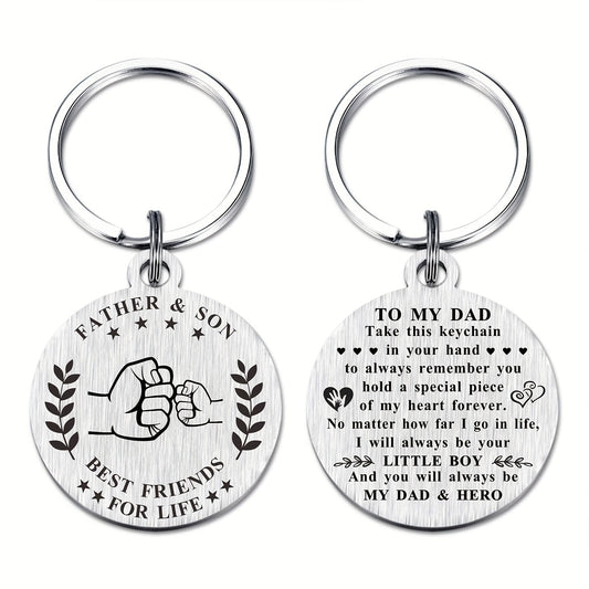 To my Dad from Son: Keychain - Perfect Father's Day or Birthday Gift from Son - Remind Dad of Your Love and Appreciation"