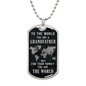 Someone Said Gift dog tag necklace with grandfather world map design gift to grandpa