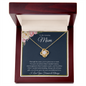 ShineOn Fulfillment gold love knot necklace to my amazing mom. in wooden gift box with message card