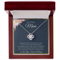 ShineOn Fulfillment silver pendant love knot necklace to my amazing mom. Displayed in red wooden gift box