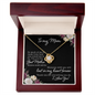 ShineOn Fulfillment personalized love knot necklace for mom gold knot pendant with center crystal in wooden gift box
