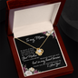 ShineOn Fulfillment personalized love knot necklace for mom gold pendant in wooden gift box with message card