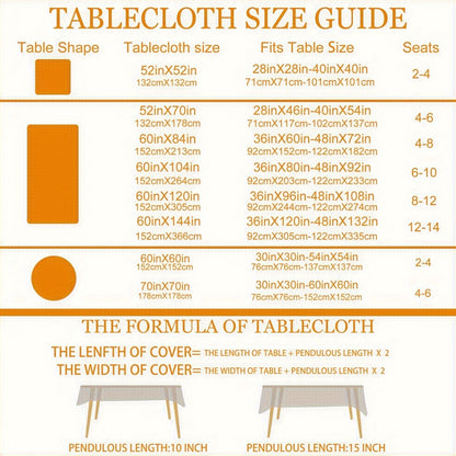 Autumn Thanksgiving Pumpkin & Plaid Black Tablecloth – PVC Coated Polyester