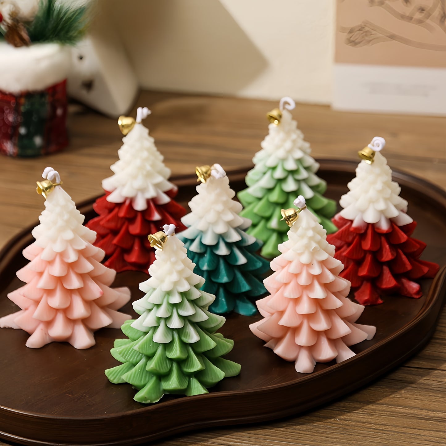 Blingfun 2pcs Christmas Tree Scented Candles - Soy Wax Blend, Perfect for Holiday Décor, Parties, and Gifts