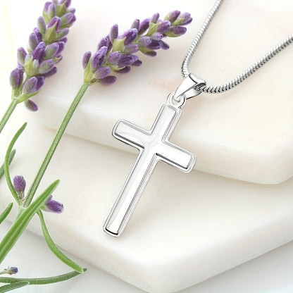 To my Daddy to be from Mommy's tummy: Men's Stainless Cross Necklace For Father