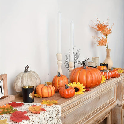 58-Piece Artificial Pumpkin Set for Fall, Halloween & Thanksgiving Decor