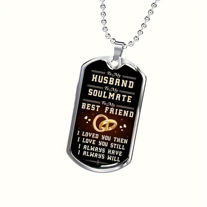 Men's Stainless Steel Dog Tag Pendant Necklace – Perfect Gift for Thanksgiving, Anniversary, Birthday, or Special Occasions