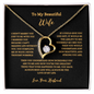 ShineOn Fulfillment Forever Love Necklace gift for wife with gold heart and crystal design in black gift box