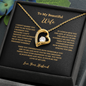 Gift for wife Forever Love Necklace with heart pendant and sparkling stone in gift box